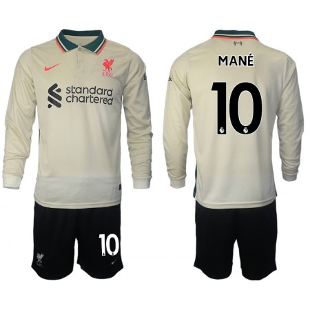 Billiga Fotbollströjor Liverpool Sadio Mane 10 Barn Borta tröja 2021/22 Långärmad